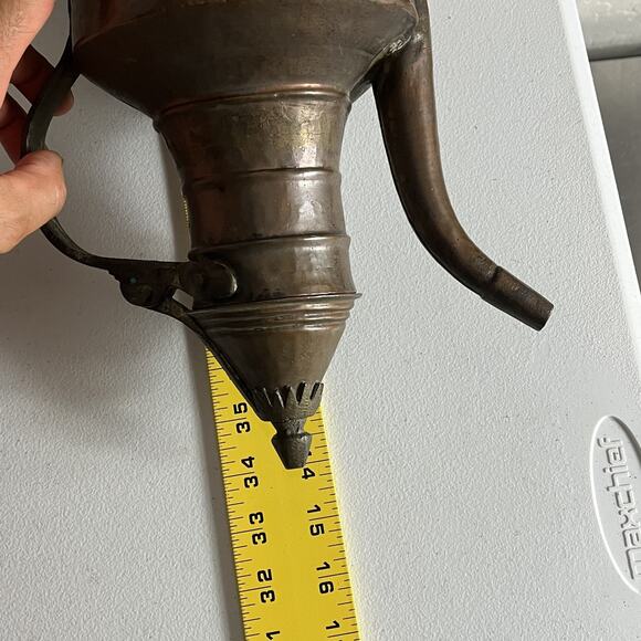 Vintage Hand Forged Lidded Coffee Urn Pitcher Copper Turkish Middle Eastern - Picture 16 of 16
